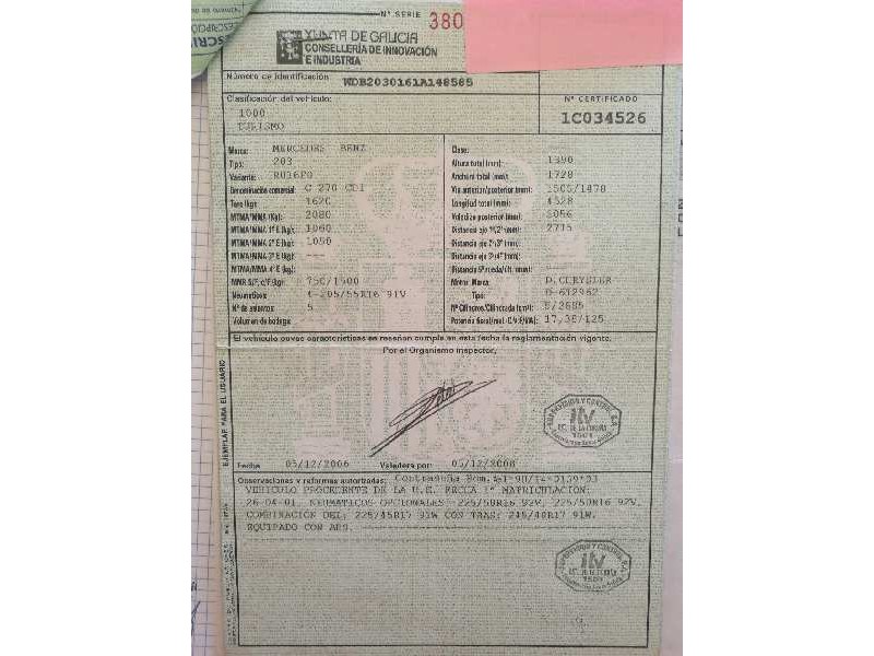 mercedes-benz clase c (bm 203) berlina del año 2002