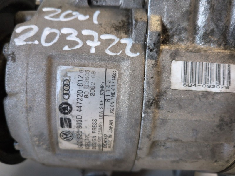 Recambio de compresor aire acondicionado para seat ibiza (6l1) bby referencia OEM IAM 6Q0820803D  