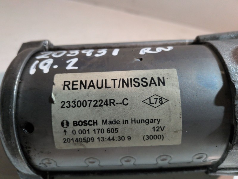 Recambio de motor arranque para renault megane iii berlina 5p k9k636 referencia OEM IAM 0001170605  