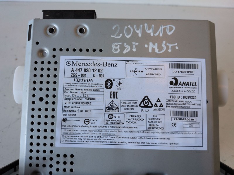 Recambio de sistema audio / radio cd para mercedes-benz vito tourer (447) r9n402 referencia OEM IAM A4478201202  