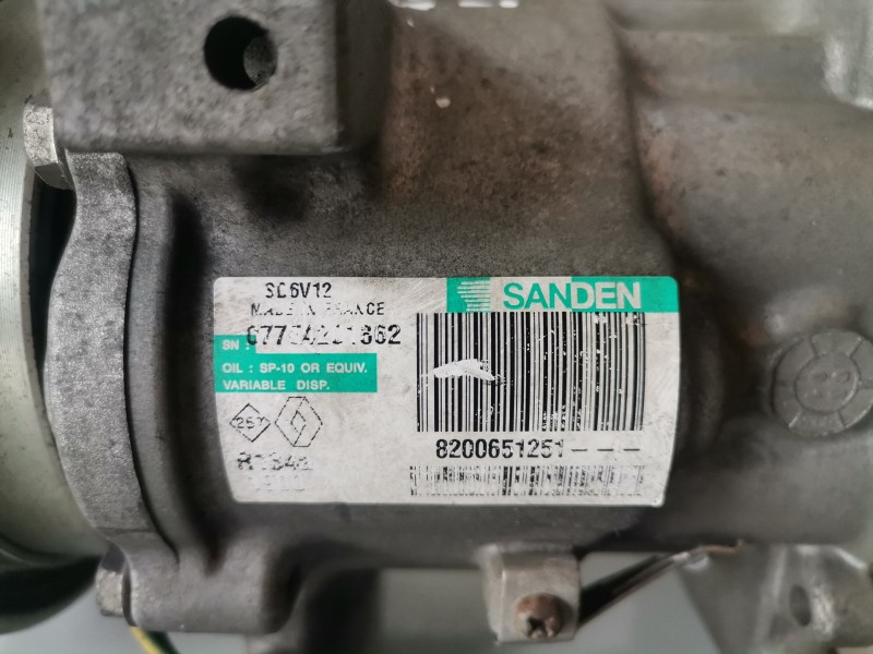 Recambio de compresor aire acondicionado para renault clio iii k9k766 referencia OEM IAM 8200651251  