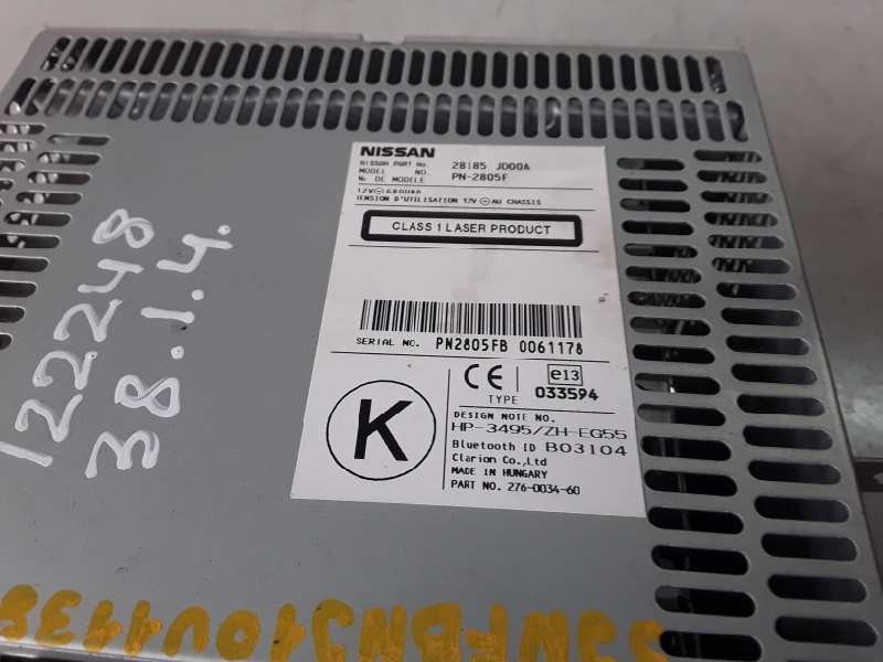 Recambio de sistema audio / radio cd para nissan qashqai (j10) mr20de referencia OEM IAM 28185JD00A  