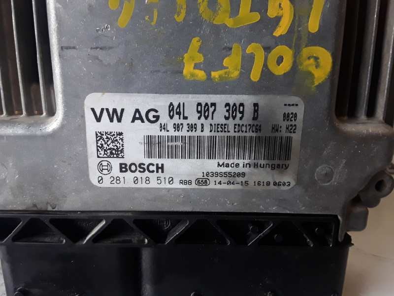 Recambio de centralita motor uce para volkswagen golf vii (5g1/be1) clh referencia OEM IAM 04L907309B / EDC17C64 / 0281018510  