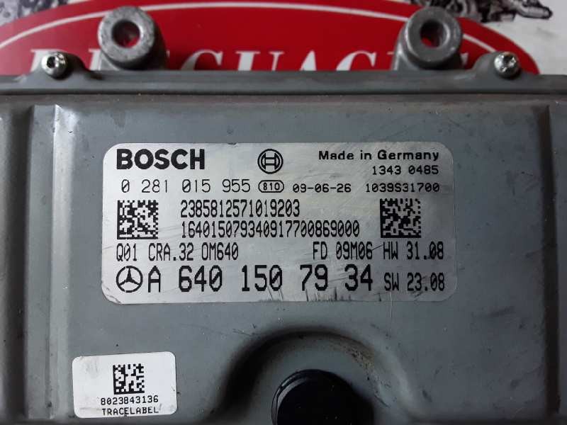 Recambio de centralita motor uce para mercedes-benz clase b (bm 245) 640940 referencia OEM IAM 0281015955 / A6401507934 / Q01 / 