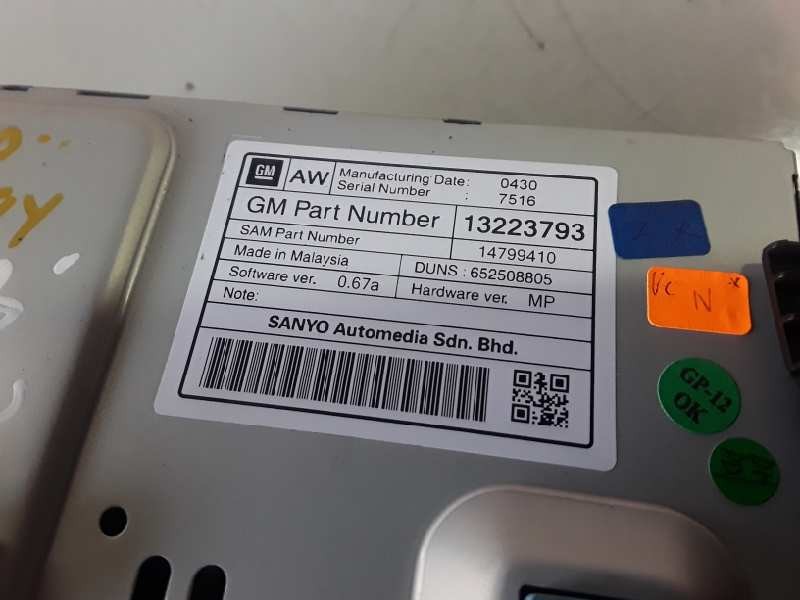 Recambio de pantalla multifuncion para chevrolet cruze z20s1 referencia OEM IAM 13223793/14799410  