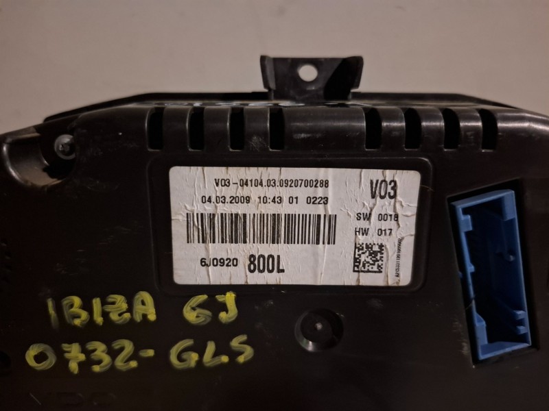Recambio de cuadro instrumentos para seat ibiza berlina (6j5) bls referencia OEM IAM 6J0920800L  