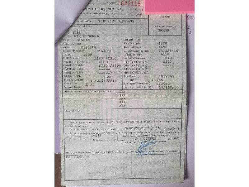 nissan patrol (k/w260) del año 1989
