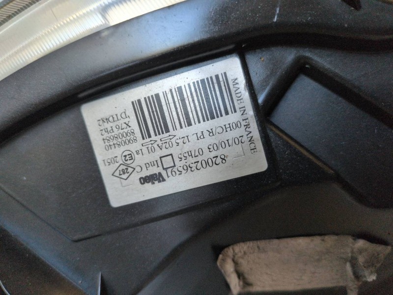 Recambio de faro derecho para renault kangoo i (f/kc0) k9k702 referencia OEM IAM 8200236594  