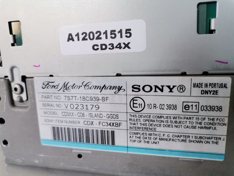 Recambio de sistema audio / radio cd para ford s-max (ca1) qxwb referencia OEM IAM 7S7T18C939BF/VP6M2F18C821FB  