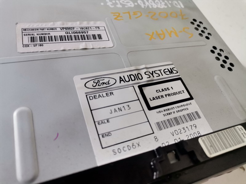 Recambio de sistema audio / radio cd para ford s-max (ca1) qxwb referencia OEM IAM 7S7T18C939BF/VP6M2F18C821FB  