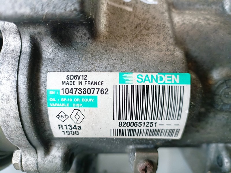 Recambio de compresor aire acondicionado para renault modus i k9k766 referencia OEM IAM 8200651251  