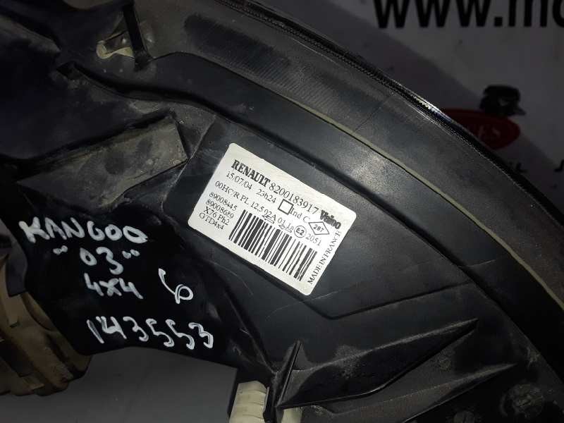 Recambio de faro izquierdo para renault kangoo i (f/kc0) k9k702 referencia OEM IAM 8200183917  