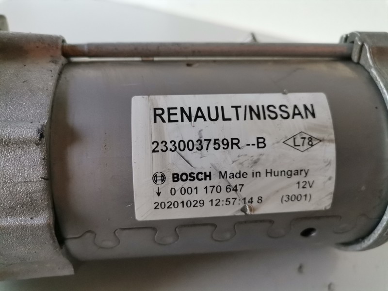 Recambio de motor arranque para dacia dokker k9k872 referencia OEM IAM 233003759RB/0001170647  