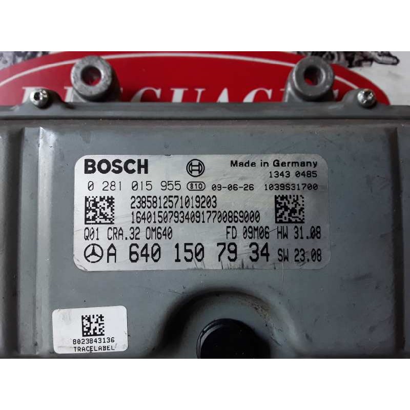 Recambio de centralita motor uce para mercedes-benz clase b (bm 245) 640940 referencia OEM IAM 0281015955/A6401507934/Q01/OM640 
