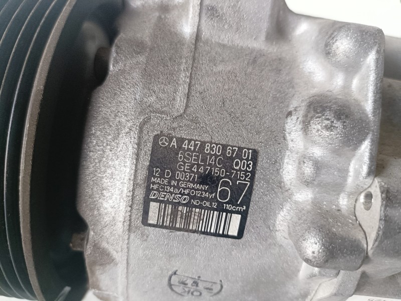 Recambio de compresor aire acondicionado para mercedes-benz vito tourer (447) r9n402 referencia OEM IAM A4478306701  