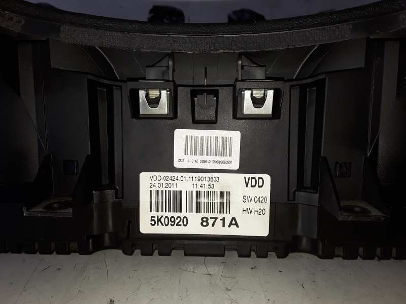 Recambio de cuadro instrumentos para volkswagen golf vi (5k1)(10.2008) cffb referencia OEM IAM 5K0920871A  