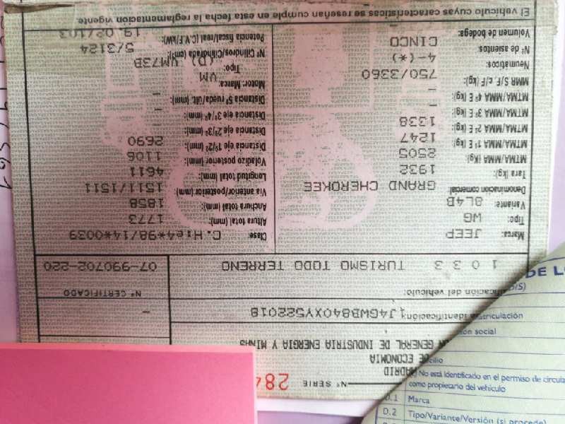 jeep grand cherokee (wj/wg) del año 1999