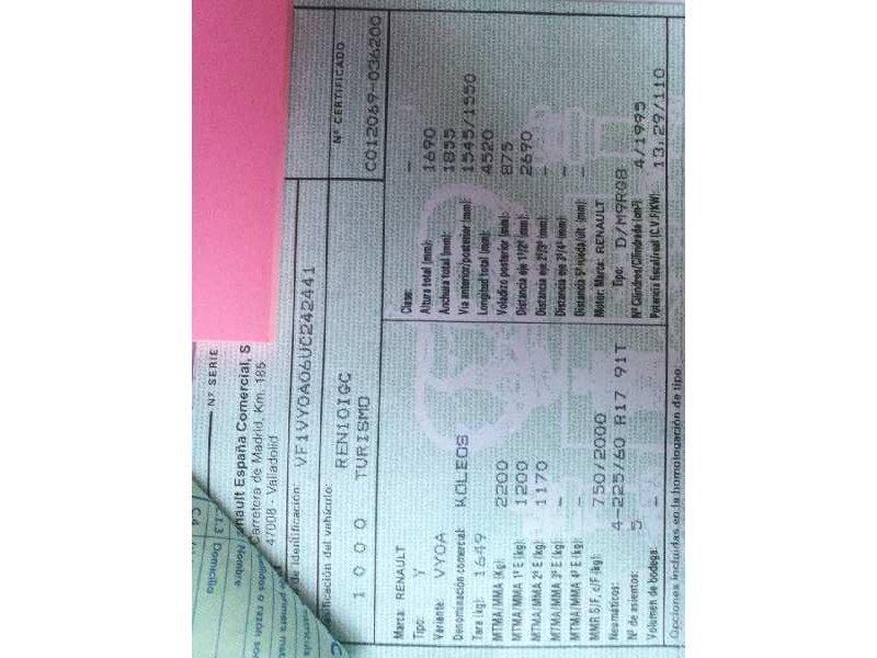 renault koleos i del año 2008