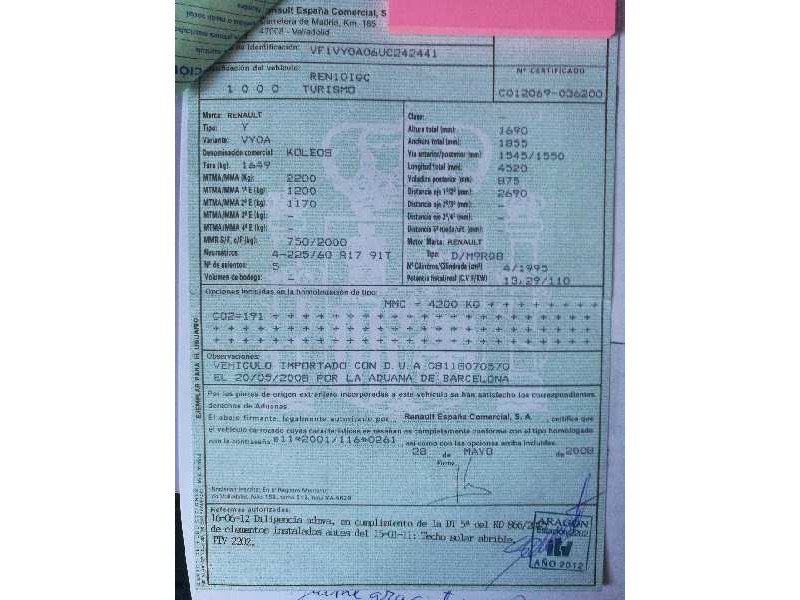 renault koleos i del año 2008