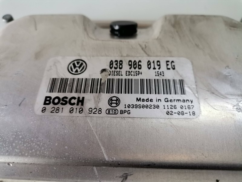 Recambio de centralita motor uce para skoda superb (3u4) awx referencia OEM IAM 038906019EG/0281010928/EDC15P+  