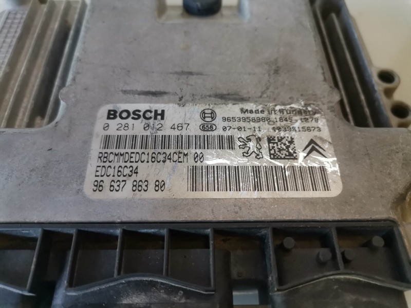 Recambio de centralita motor uce para peugeot 207 9hx referencia OEM IAM 0281012467  