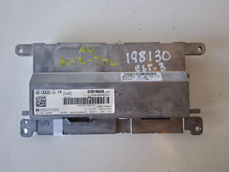 Recambio de pantalla multifuncion para audi a4 berlina (8k2) cjcd referencia OEM IAM 8T0919604B  