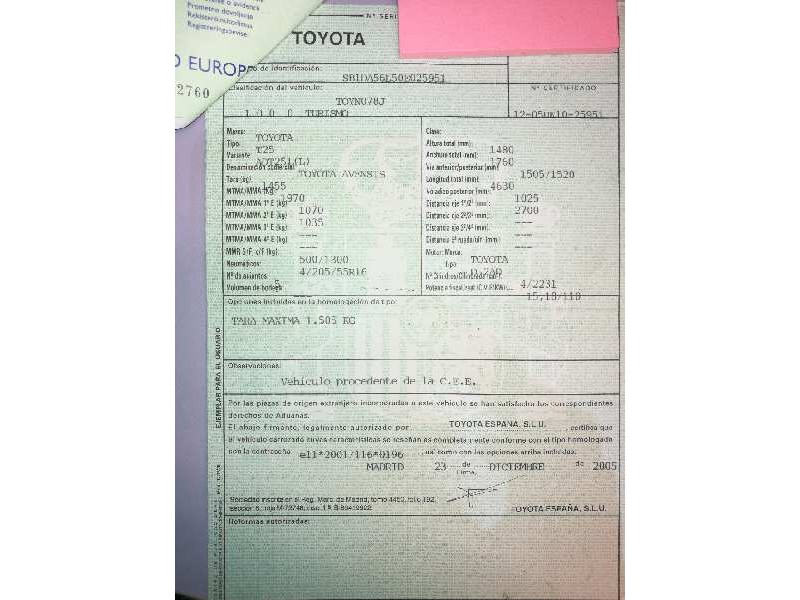 toyota avensis berlina (t25) del año 2006