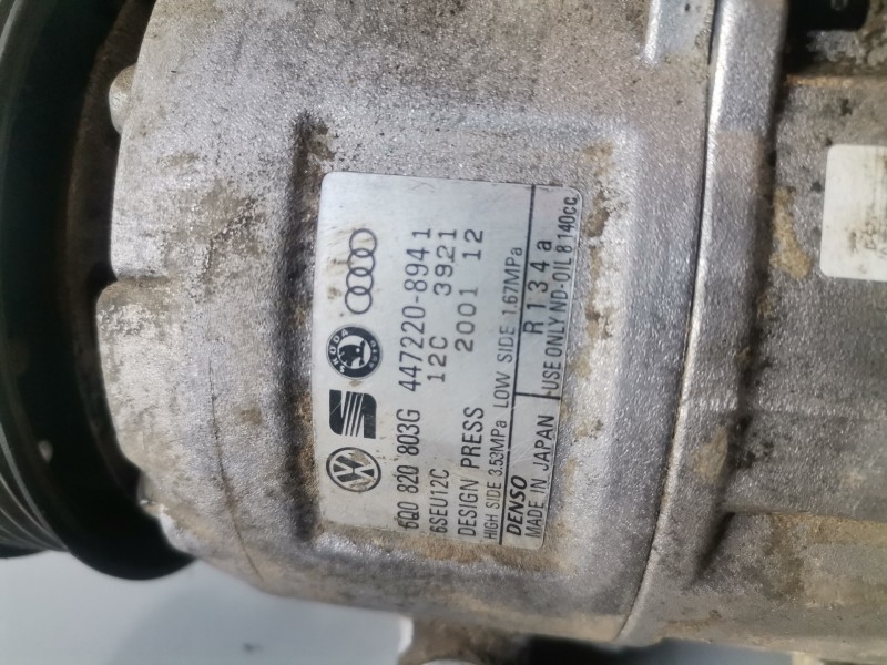 Recambio de compresor aire acondicionado para volkswagen polo iv (9n1) azq referencia OEM IAM 6Q0820803G  