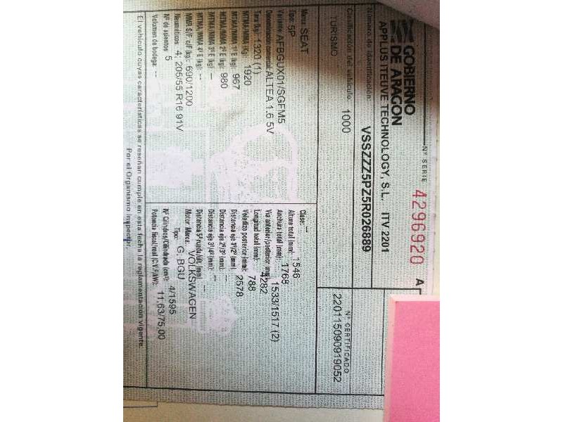 seat altea (5p1) del año 2004