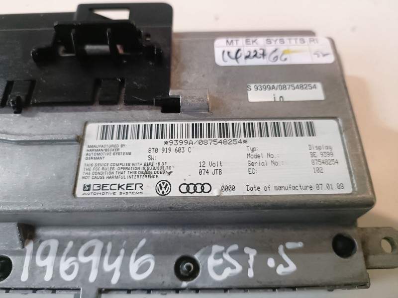 Recambio de pantalla multifuncion para audi a4 berlina (8k2) caga referencia OEM IAM 8T0919603C  