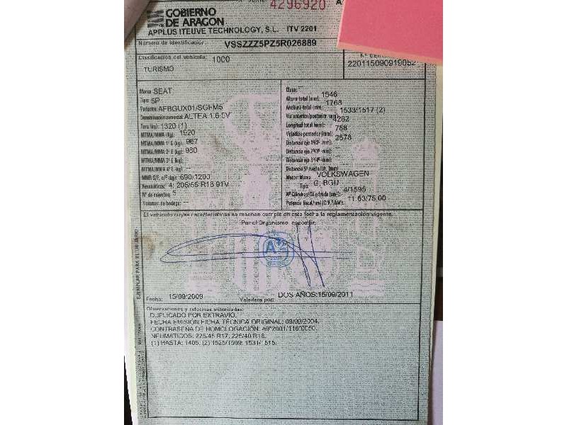 seat altea (5p1) del año 2004