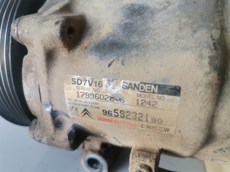Recambio de compresor aire acondicionado para citroen berlingo 9hw referencia OEM IAM 9659232180  