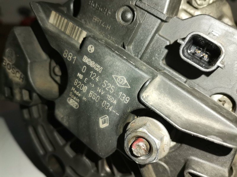 Recambio de alternador para renault kangoo i (f/kc0) k9k802 referencia OEM IAM 0124525139/8200660034A  