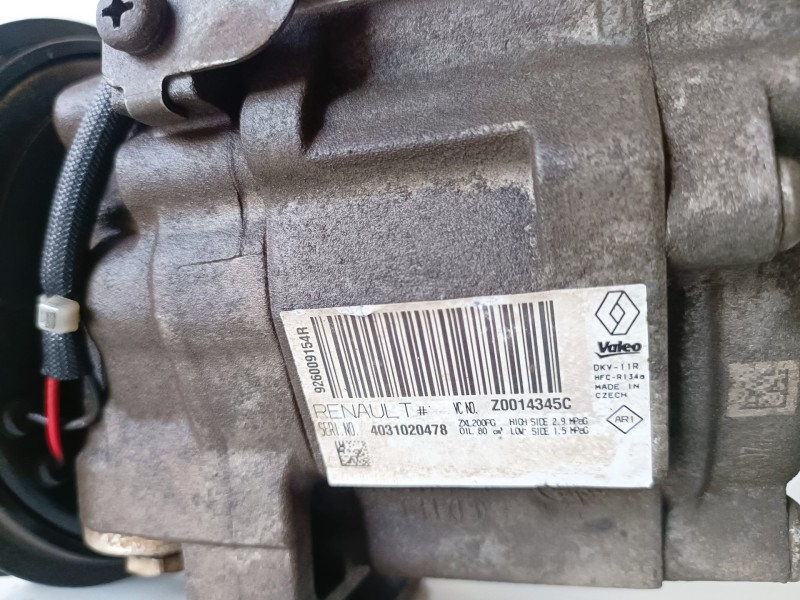 Recambio de compresor aire acondicionado para dacia dokker k9k612 referencia OEM IAM 926009154R  