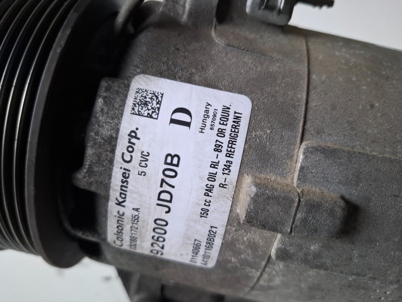 Recambio de compresor aire acondicionado para nissan qashqai (j10) m9r832 referencia OEM IAM 92600JD70B  
