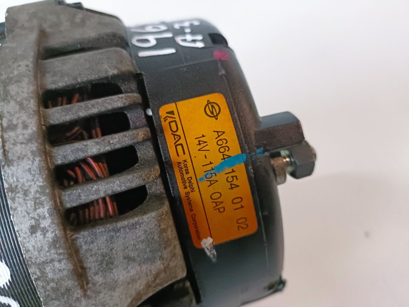 Recambio de alternador para ssangyong kyron d20dt referencia OEM IAM A6641540102  