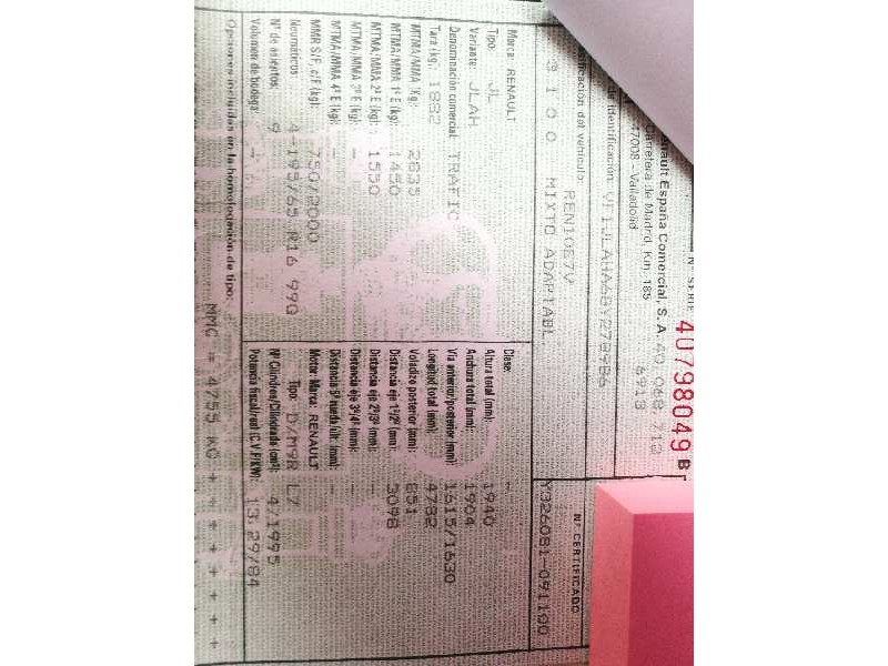 renault trafic ii combi del año 2008