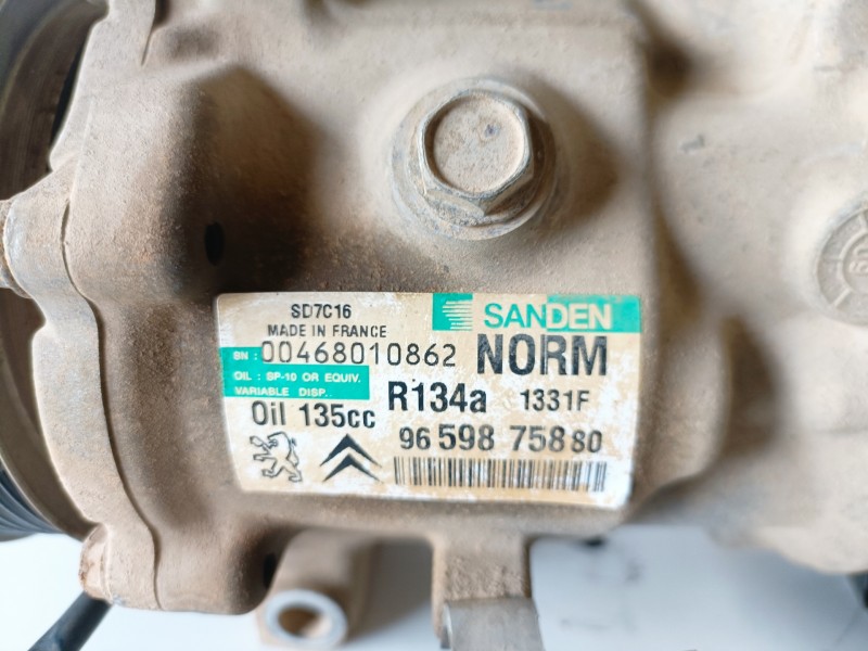 Recambio de compresor aire acondicionado para citroen berlingo 9ht referencia OEM IAM 9659875880  