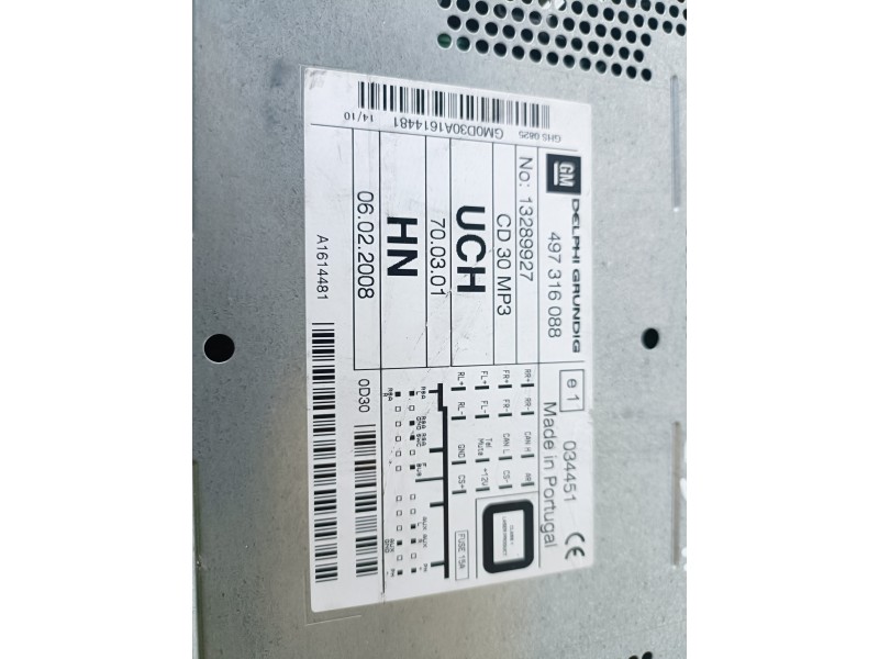 Recambio de sistema audio / radio cd para » otros... modelos z13dt referencia OEM IAM 497316088  