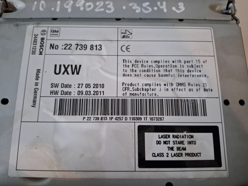 Recambio de sistema navegacion gps para opel insignia berlina a20dth referencia OEM IAM 344831230  