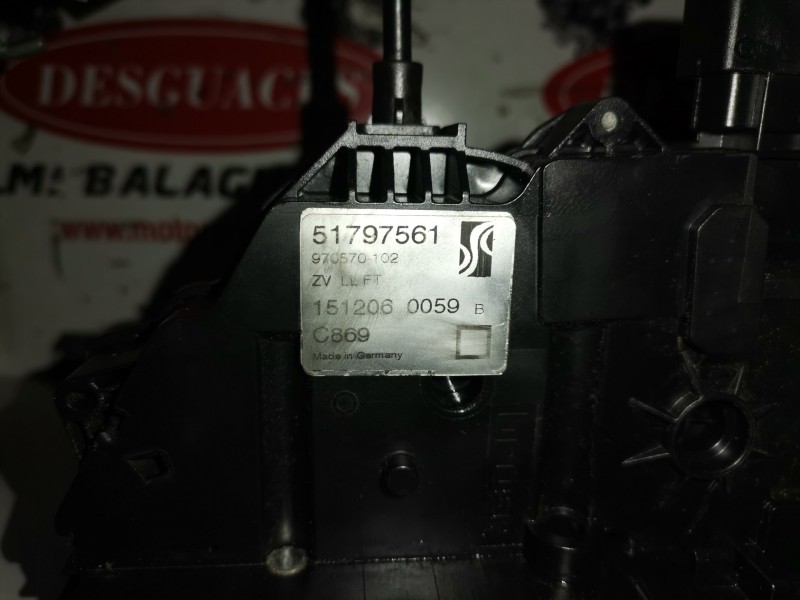 Recambio de cerradura puerta delantera izquierda para fiat grande punto (199) 199a6000 referencia OEM IAM 51797561  