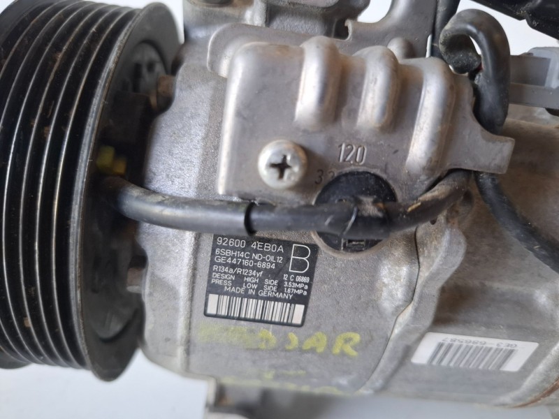 Recambio de compresor aire acondicionado para renault kadjar h5h470 referencia OEM IAM 926004EB0A  