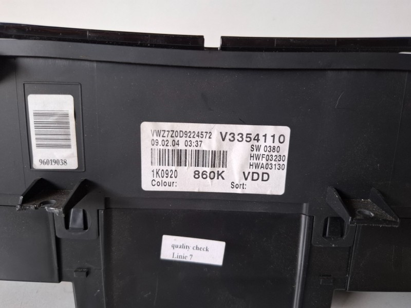 Recambio de cuadro instrumentos para volkswagen golf v (1k1)(10.2003) bse referencia OEM IAM 1K0920860K  